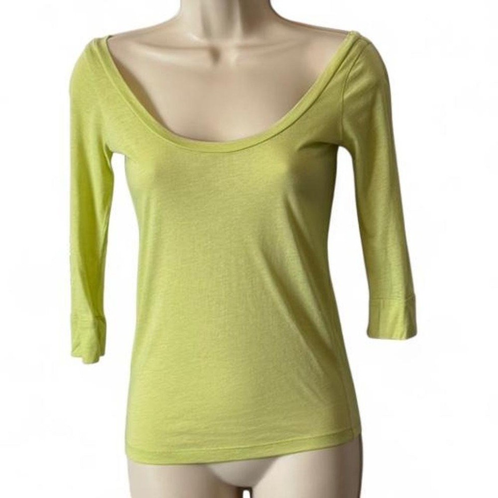 Vintage Y2K Hollister Lime Green Scoop‎ Neck Top, Women's Size S